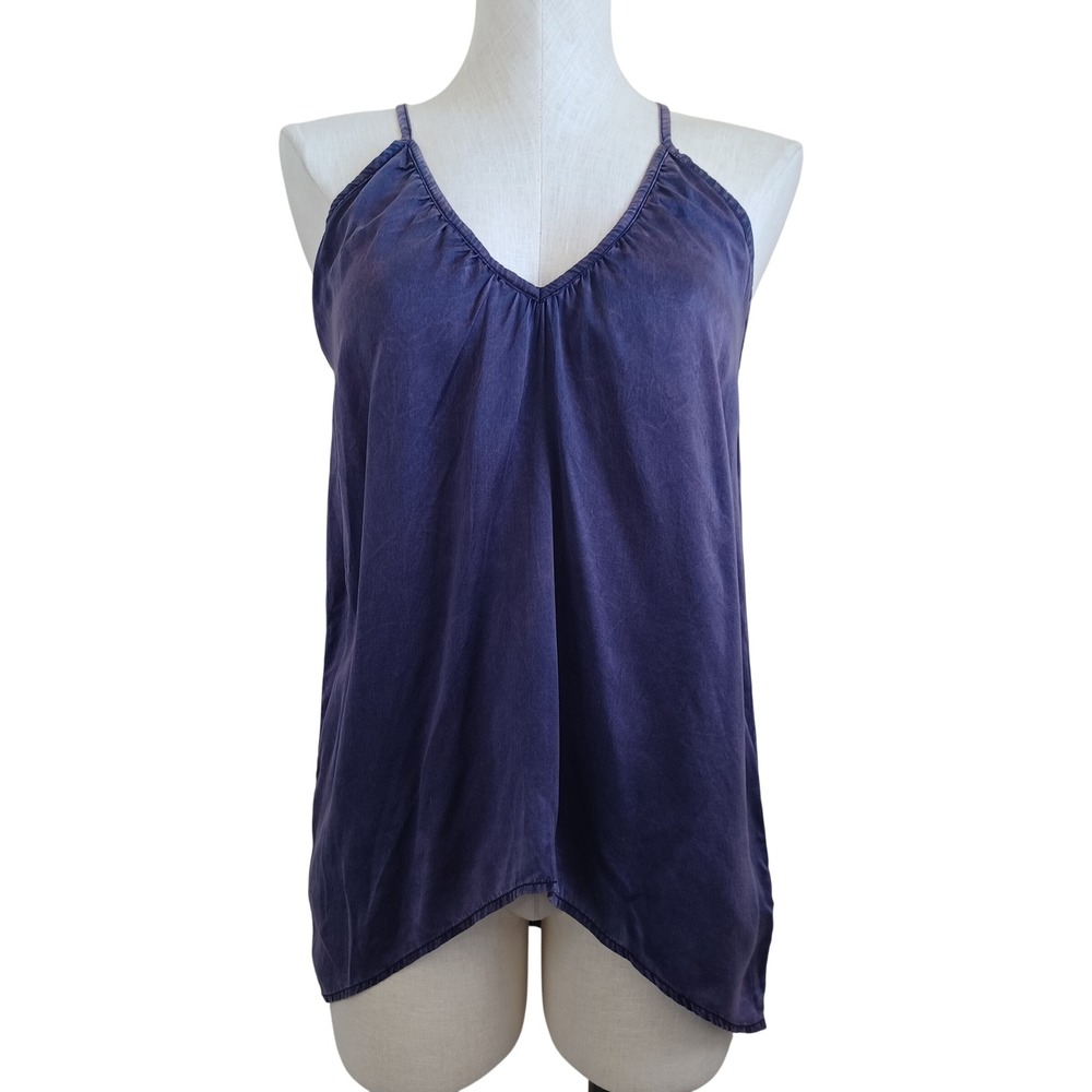 Maj Womens Purple 100% Silk Racerback V-Neck Camisole Tank Top Size Small USA
